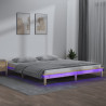 Rama łóżka z LED, 150x200 cm, King Size, lite drewno