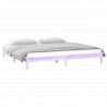 Rama łóżka z LED, 150x200 cm, King Size, lite drewno