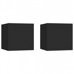 Szafki nocne, 2 szt., czarne, 30,5x30x30 cm