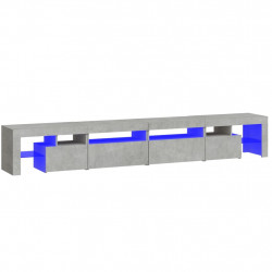 Szafka pod TV z oświetleniem LED, szarość betonu, 260x36,5x40cm