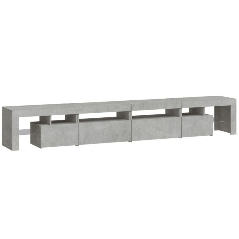 Szafka pod TV z oświetleniem LED, szarość betonu, 260x36,5x40cm