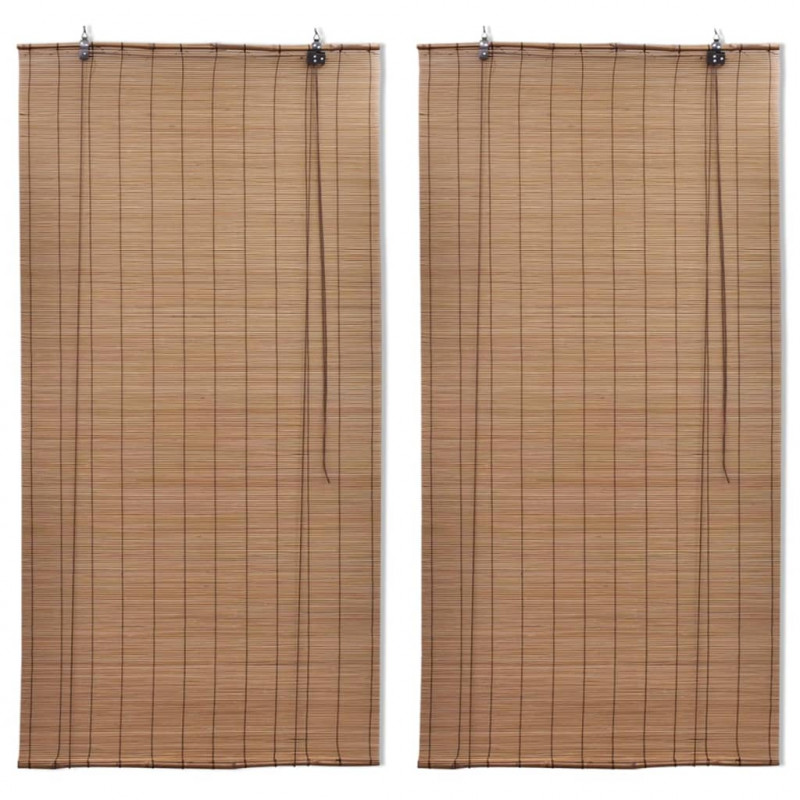 Bambusowe rolety, 2 szt., 150 x 220 cm, brązowe