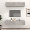 Ścienne szafki TV, 4 szt., szarość betonu, 80x30x30 cm