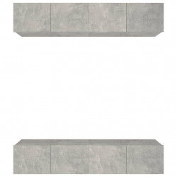 Ścienne szafki TV, 4 szt., szarość betonu, 80x30x30 cm