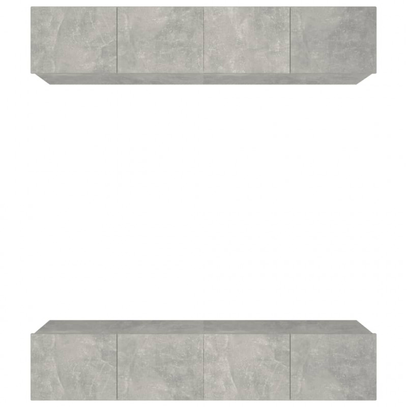 Ścienne szafki TV, 4 szt., szarość betonu, 80x30x30 cm