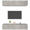 Ścienne szafki TV, 4 szt., szarość betonu, 80x30x30 cm