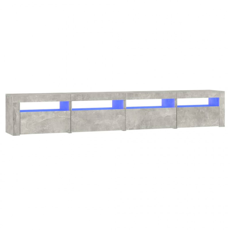 Szafka pod TV z oświetleniem LED, szarość betonu, 240x35x40 cm