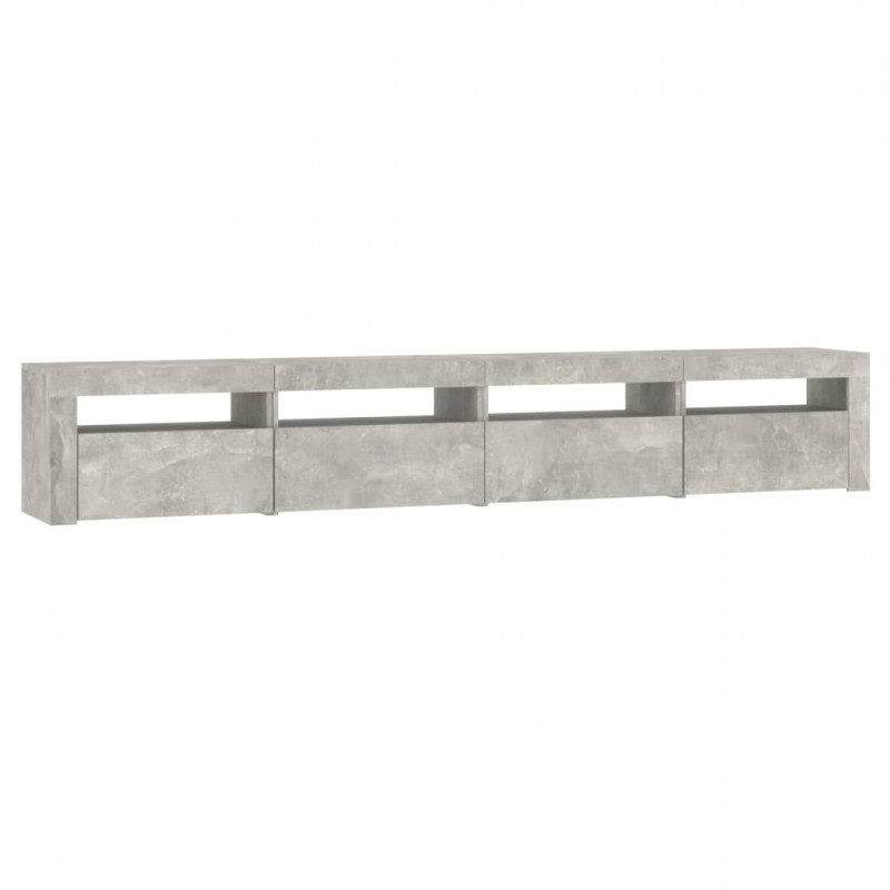 Szafka pod TV z oświetleniem LED, szarość betonu, 240x35x40 cm