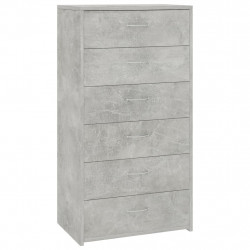 Komoda, 6 szuflad, betonowa szarość, 50x34x96 cm