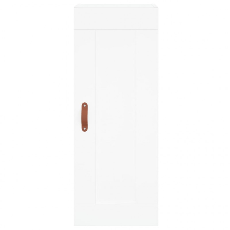 Wysoka szafka, biała, 34,5x34x180 cm, materiał drewnopochodny