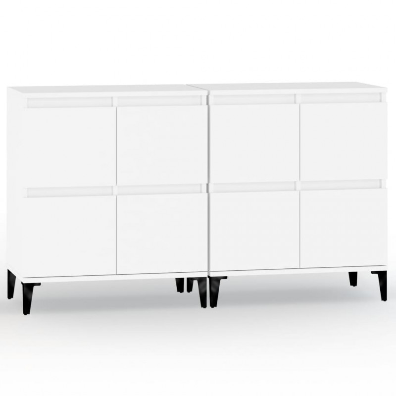 Komody, 2 szt., białe, 60x35x70 cm, materiał drewnopochodny