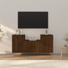 Zestaw 3 szafek TV, brązowy dąb, materiał drewnopochodny
