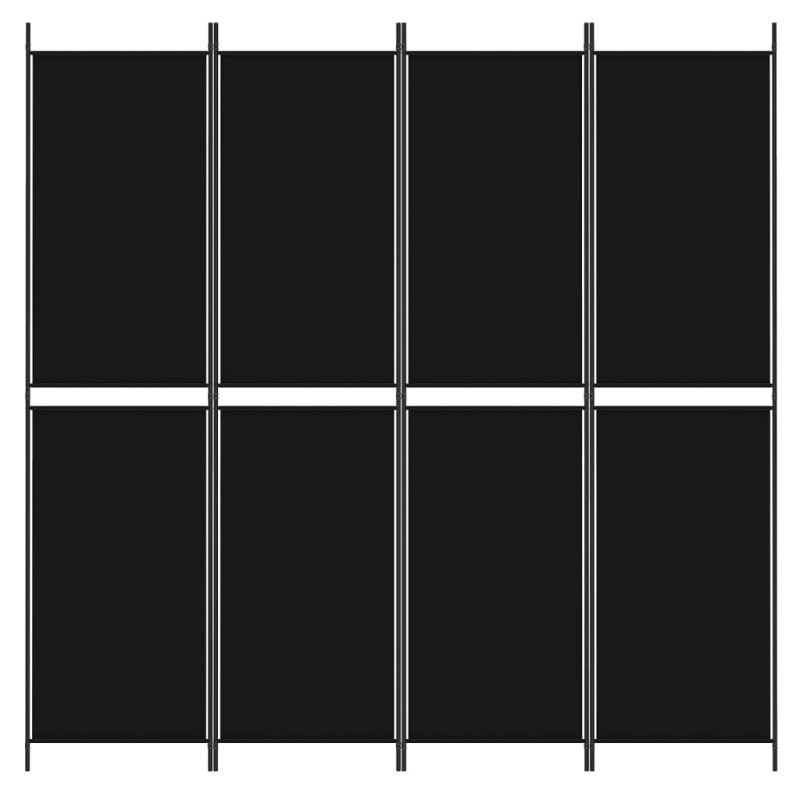 Parawan 4-panelowy, czarny, 200x200 cm, tkanina