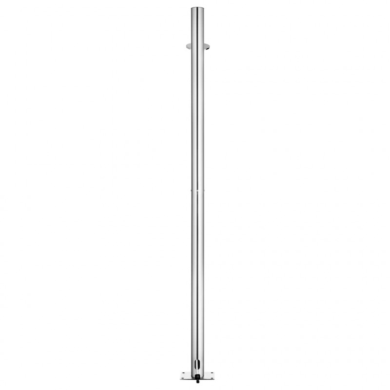 Prysznic ogrodowy z szarą podstawą, 220 cm, stal nierdzewna