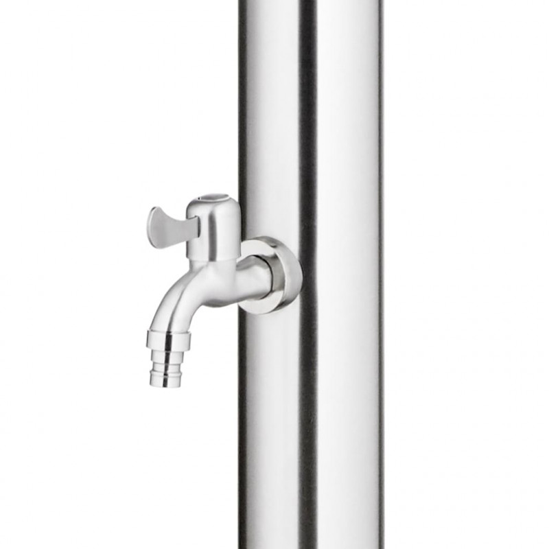 Prysznic ogrodowy z szarą podstawą, 220 cm, stal nierdzewna