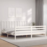 Łóżko bez materaca, białe, 200x200 cm, lite drewno sosnowe