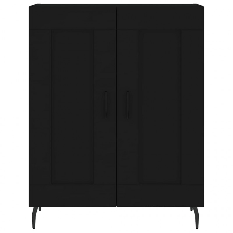 Witrynka, czarna, 69,5x34x180 cm, materiał drewnopochodny