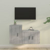 Zestaw 2 szafek TV, szarość betonu, materiał drewnopochodny