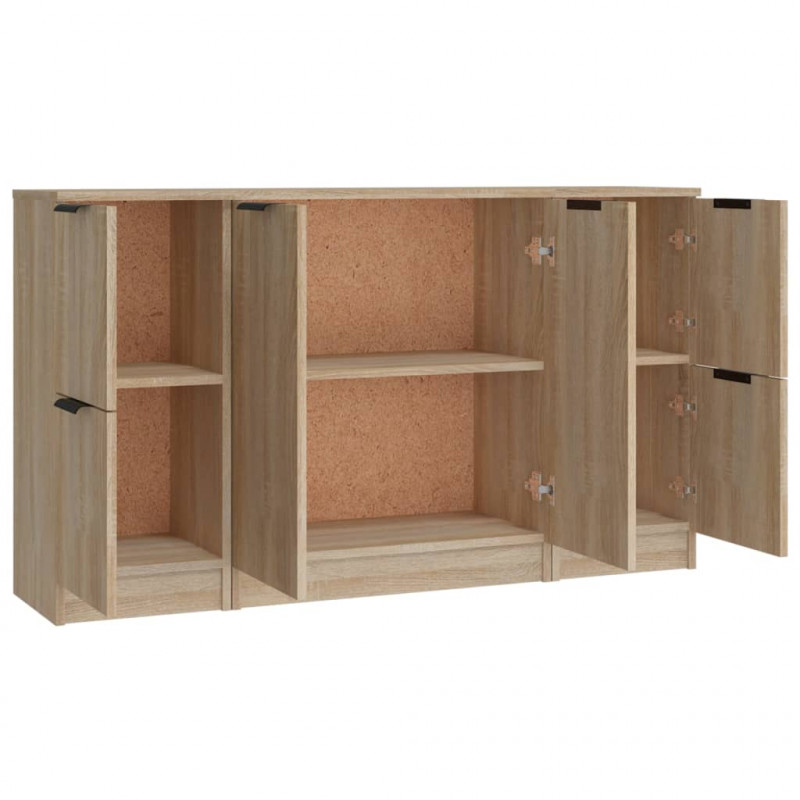 Szafki, 3 szt., dąb sonoma, materiał drewnopochodny