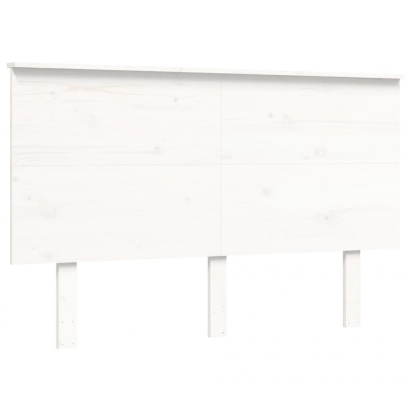 Łóżko dla seniora, z wezgłowiem, białe, 140x200 cm, lite drewno