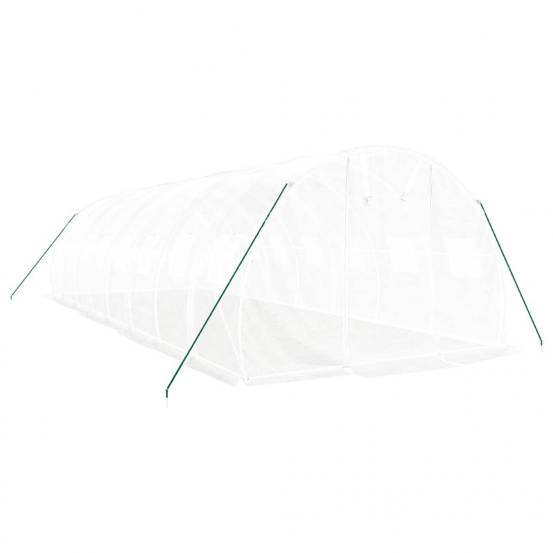 Szklarnia ze stalową ramą, biała, 24 m², 8x3x2 m