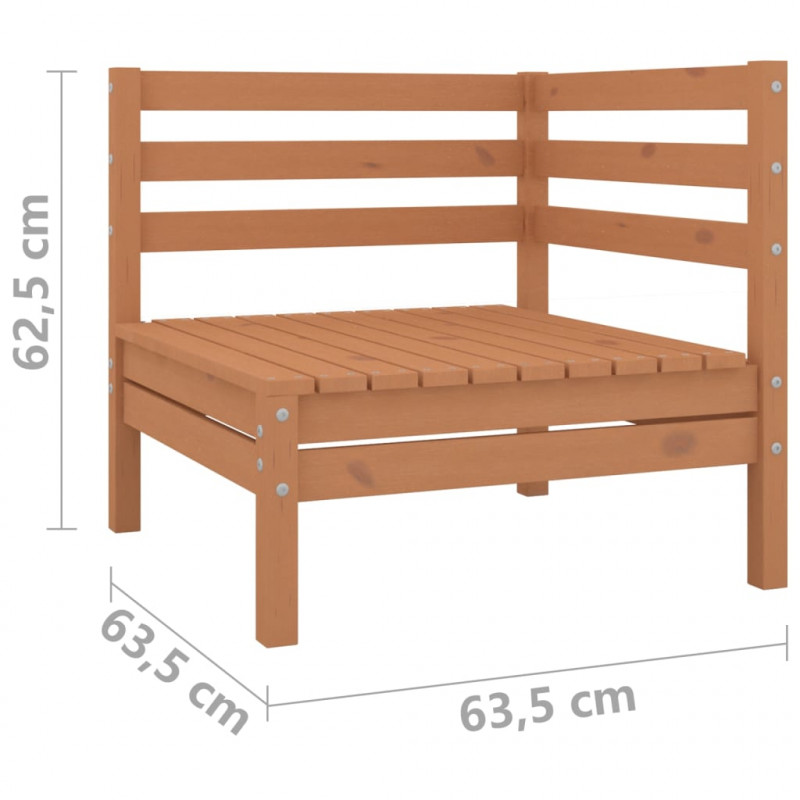 2-osobowa sofa ogrodowa, miodowy brąz, lite drewno sosnowe