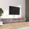 Zestaw 3 szafek TV z oświetleniem LED, szary dąb sonoma