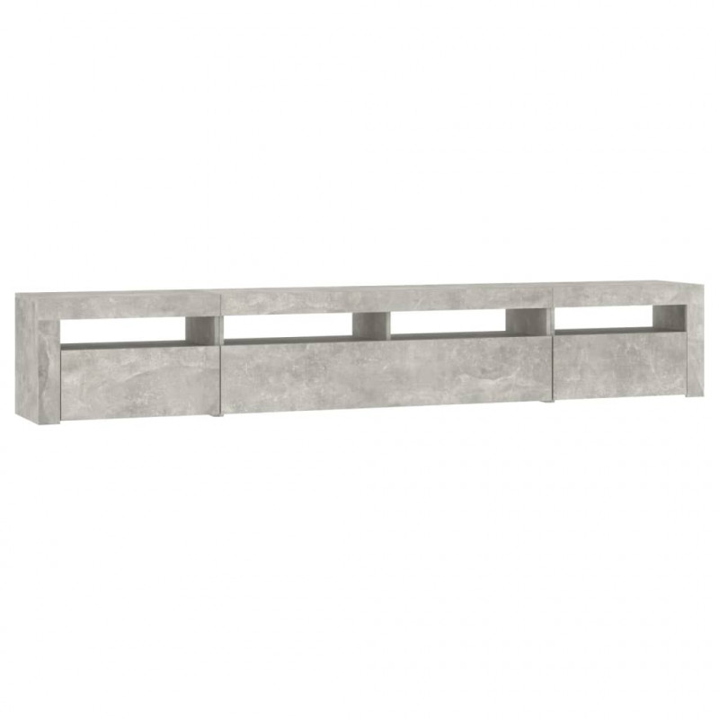 Szafka pod TV z oświetleniem LED, szarość betonu, 240x35x40 cm