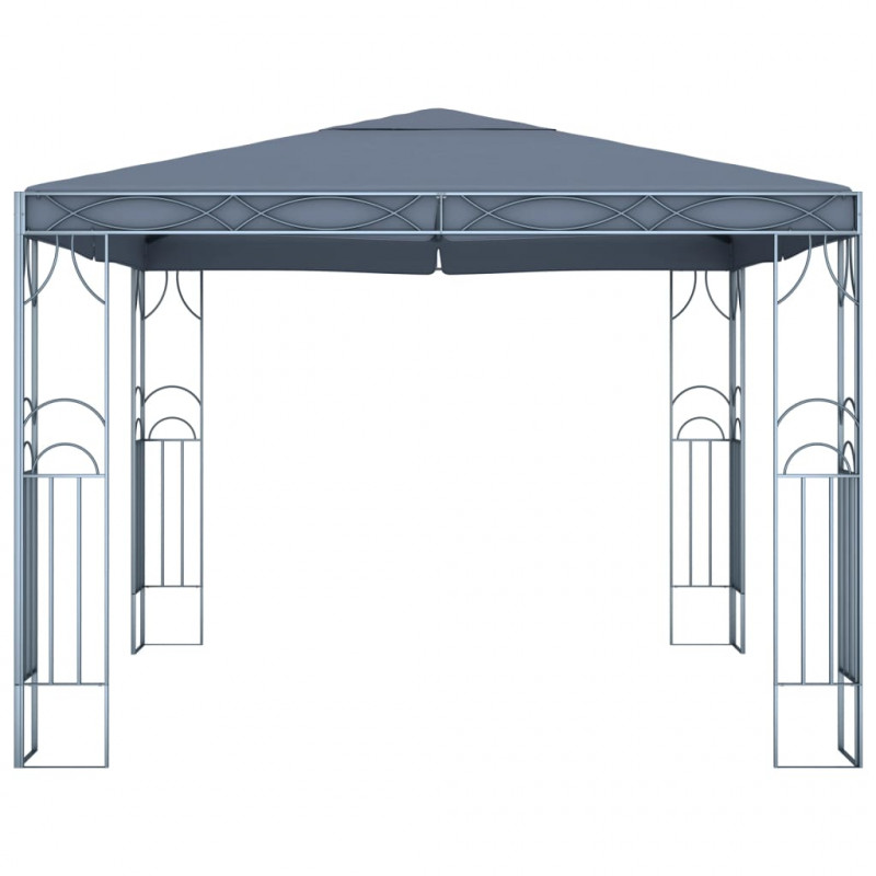 Altana ze sznurem lampek LED, 300x300 cm, antracytowa