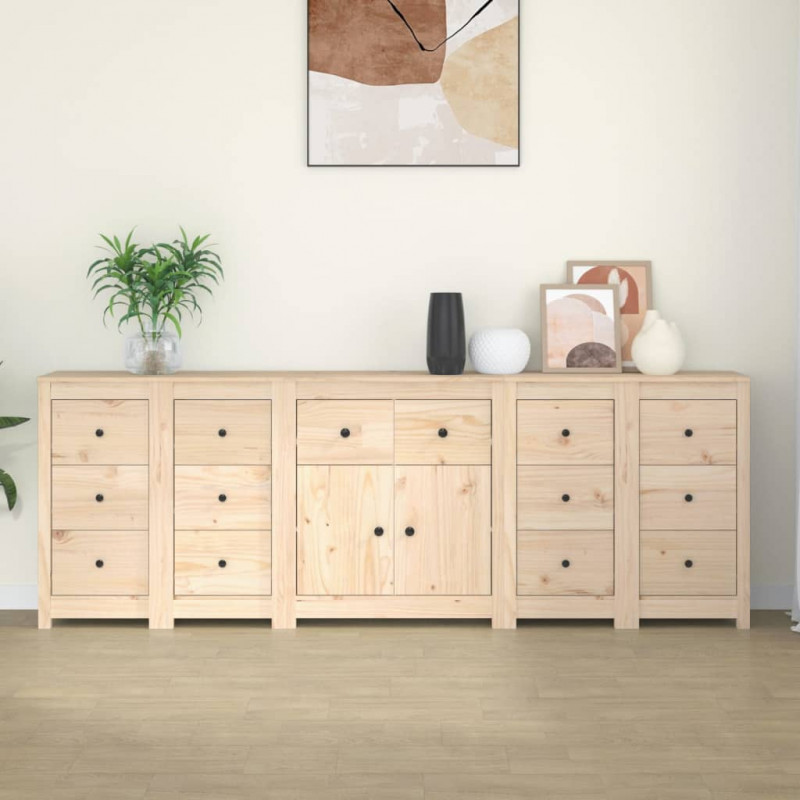 Komoda, 230x35x80 cm, drewno sosnowe
