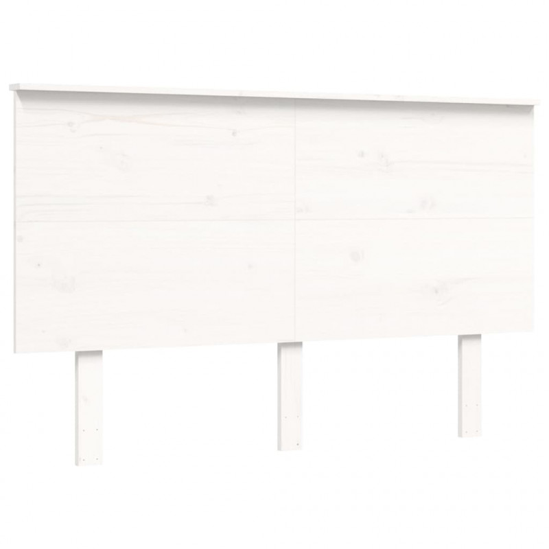 Łóżko dla seniora, z wezgłowiem, białe, 120x200 cm, lite drewno