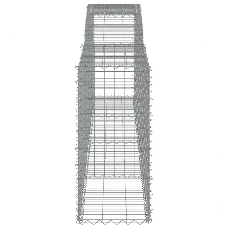 Kosze gabionowe, 2 szt, 400x50x100/120 cm, galwanizowane żelazo