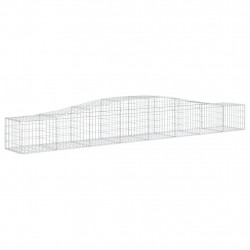 Kosze gabionowe, 2 szt, 400x50x40/60 cm, galwanizowane żelazo