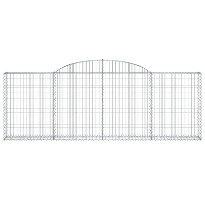 Kosze gabionowe, 2 szt, 300x30x100/120 cm, galwanizowane żelazo