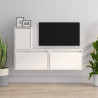 Szafki pod TV, 3 szt., białe, lite drewno sosnowe