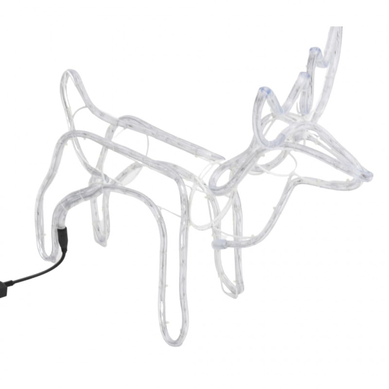 Renifery ozdobne z ciepłym białym LED, 3 szt., 60x30x60 cm