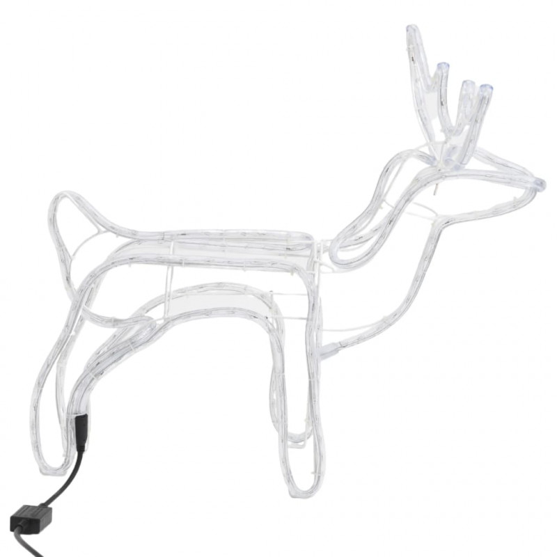 Renifery ozdobne z ciepłym białym LED, 3 szt., 60x30x60 cm