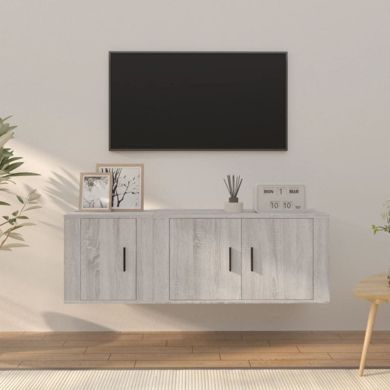 Zestaw 2 szafek pod TV, szary dąb sonoma