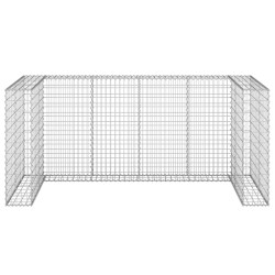 Gabionowa osłona do koszy na śmieci, stal, 254x100x110 cm