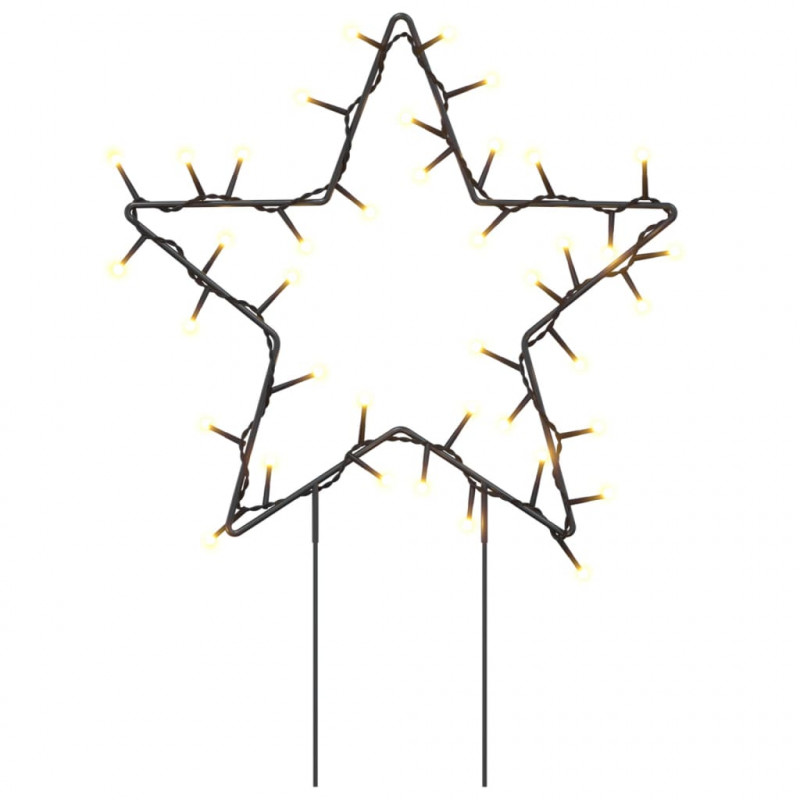 Świąteczne gwiazdy na szpikulcach, 3 szt., 50 LED, 29 cm