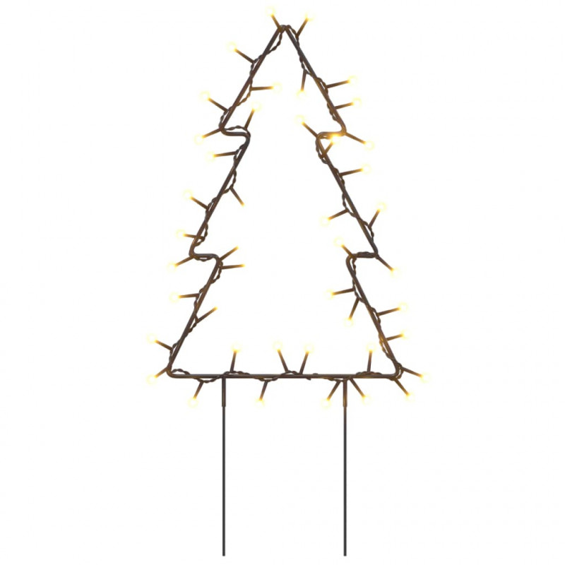 Świąteczne choinki na szpikulcach, 3 szt., 50 LED, 30 cm