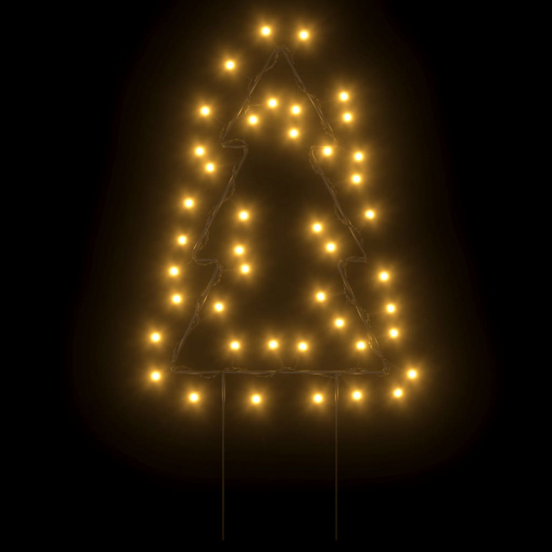 Świąteczne choinki na szpikulcach, 3 szt., 50 LED, 30 cm