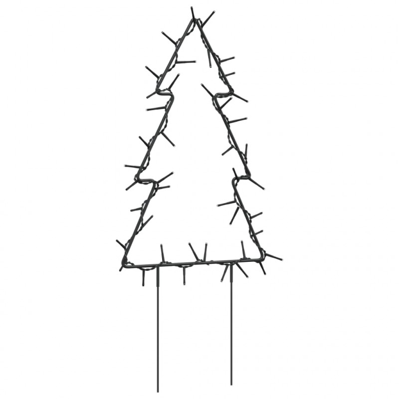 Świąteczne choinki na szpikulcach, 3 szt., 50 LED, 30 cm