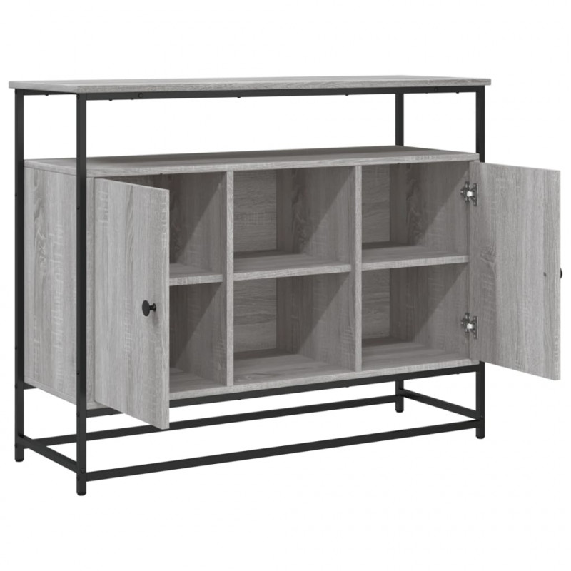 Komoda, szary dąb sonoma, 100x35x80 cm, materiał drewnopochodny