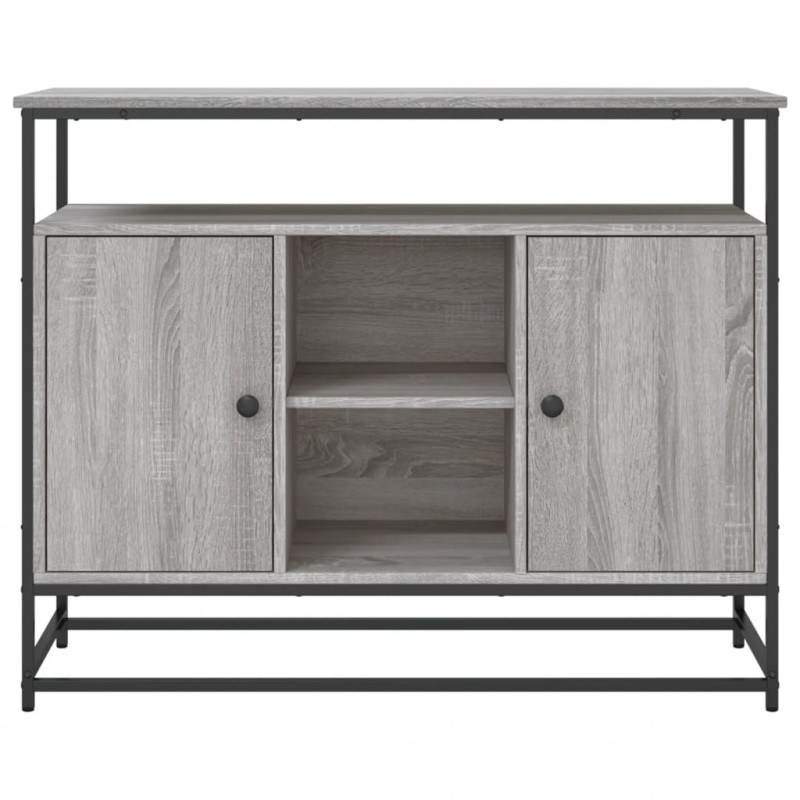 Komoda, szary dąb sonoma, 100x35x80 cm, materiał drewnopochodny