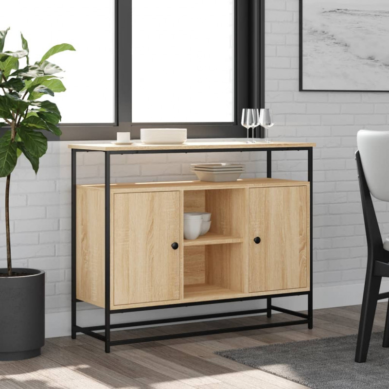 Komoda, dąb sonoma, 100x35x80 cm, materiał drewnopochodny
