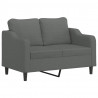 Sofa 2-osobowa, ciemnoszara, 120 cm, tapicerowana tkaniną