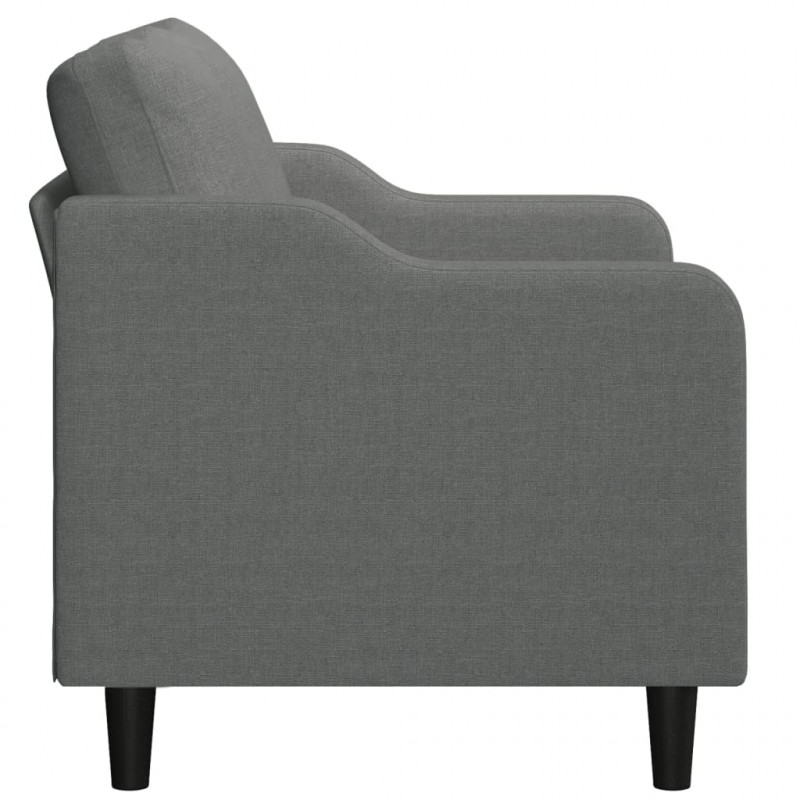 Sofa 2-osobowa, ciemnoszara, 120 cm, tapicerowana tkaniną