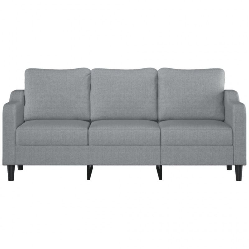 Sofa 3-osobowa, jasnoszara, 180 cm, tapicerowana tkaniną