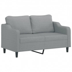 Sofa 2-osobowa, jasnoszara, 140 cm, tapicerowana tkaniną